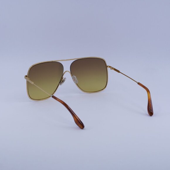 Victoria Beckham VB132S 709 Sunglasses Gold Aviator Frame, Brown Lenses - Picture 6 of 10